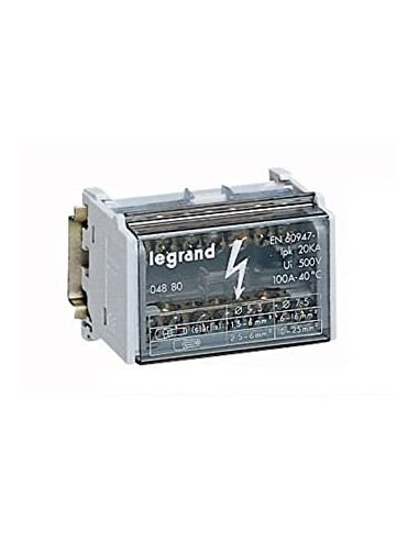 Legrand Répartiteur modulaire monobloc bipolaire à bornes 100A -