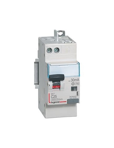 Legrand - 410719 - Disjoncteur diff DX³ 4500 - vis/auto -U+N 230V~ 25A -typeAC - 30mA -courbe C -2M