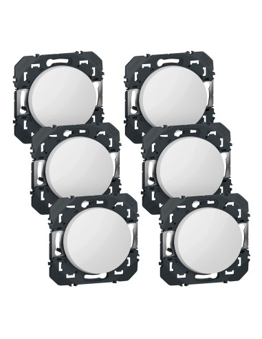 LEGRAND - X6600001 - Dooxie 6 Interrupteurs Va-Et-Vient, Blanc Composable, Montage Encastré,  Finition Brillante.