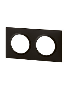 LEGRAND - 600892 - Plaque carrée dooxie 2 postes finition noir 2