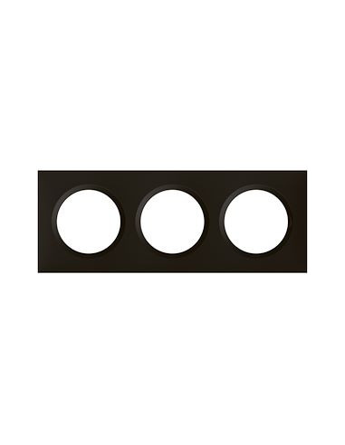 LEGRAND - 600893 - Plaque carrée dooxie 3 postes finition noir