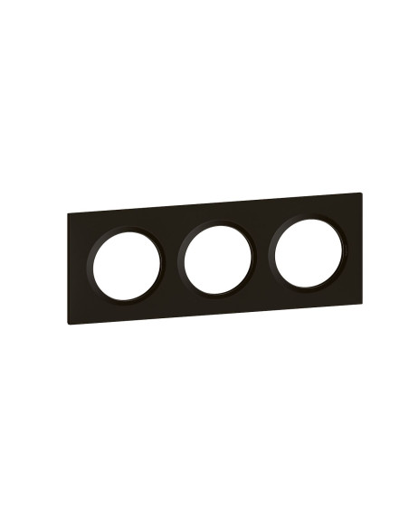 LEGRAND - 600893 - Plaque carrée dooxie 3 postes finition noir