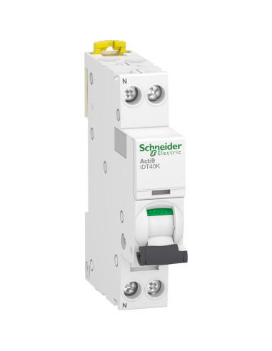 Schneider - A9P54640 - Acti9 IC40N disj mod 1P+N 40A courbe C 6000A/10kA