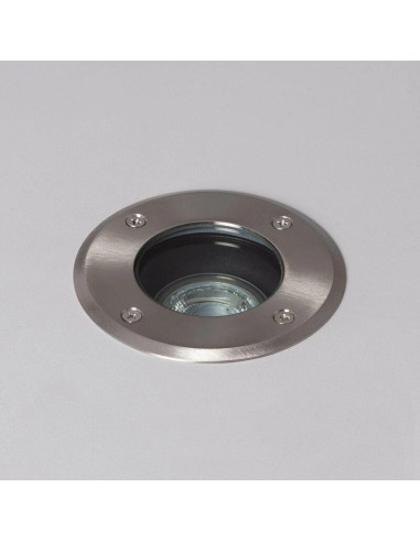 Bricoelect - C14255 - Spot de sol extérieur rond inox encastrable pour ampoule GU10
