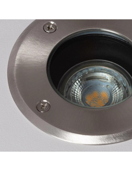 Bricoelect - C14255 - Spot de sol extérieur rond inox encastrable pour ampoule GU10