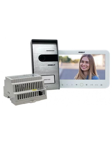 COMELIT - G115KFR1 - Kit vidéo Comelit  – Portier vidéo couleur avec moniteur 7 pouces et platine extérieure IP44