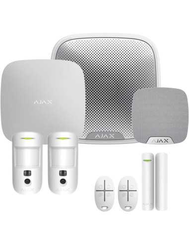 AJAX VU-A7ND-BNML - Kit Alarme Hub 2 Plus, 2 MotionCam et Sirènes - Levée de doute photo