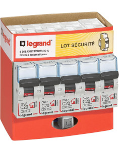 Legrand - CL05406784 -  Multipack 5 Disjoncteurs 20A, Arrivée Haute Et Sortie Basse Par Bornes Auto