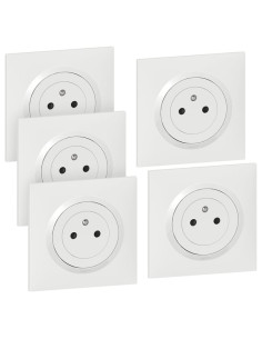 Lot de 5 Prises 2P+T Dooxie Blanc – Legrand