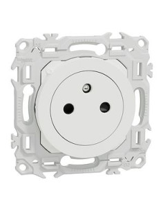 Prise 2P+T affleurante Odace blanc craie Schneider S920052