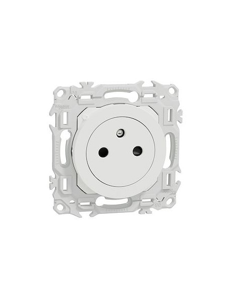 Prise 2P+T affleurante Odace blanc craie Schneider S920052