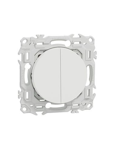 Double va-et-vient Odace blanc craie Schneider S920214