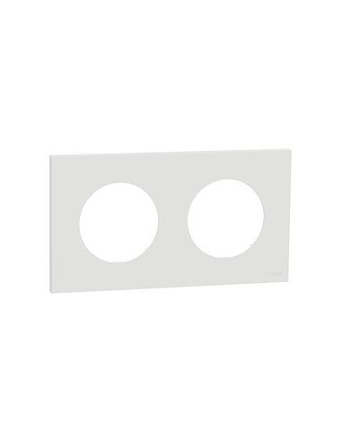 Plaque Odace 2 postes blanc craie Schneider S920704