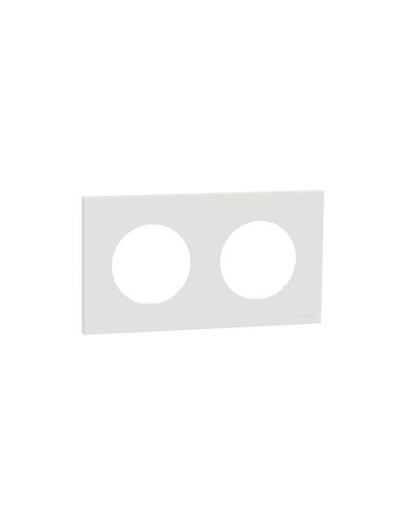 Plaque Odace 2 postes blanc craie Schneider S920704