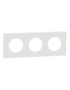 Plaque Odace 3 postes blanc craie Schneider S920706