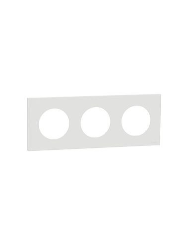 Plaque Odace 3 postes blanc craie Schneider S920706