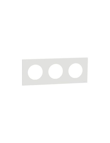 Plaque Odace 3 postes blanc craie Schneider S920706
