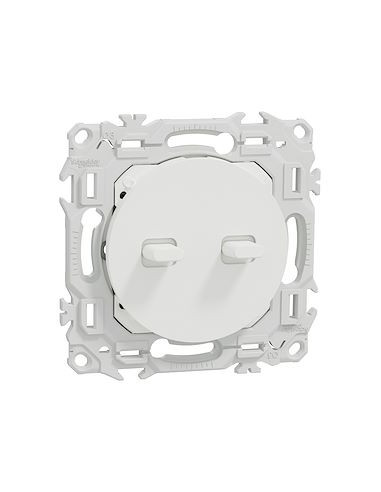 Double va-et-vient à levier Odace blanc craie Schneider S920213