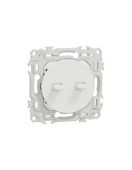 Double va-et-vient à levier Odace blanc craie Schneider S920213