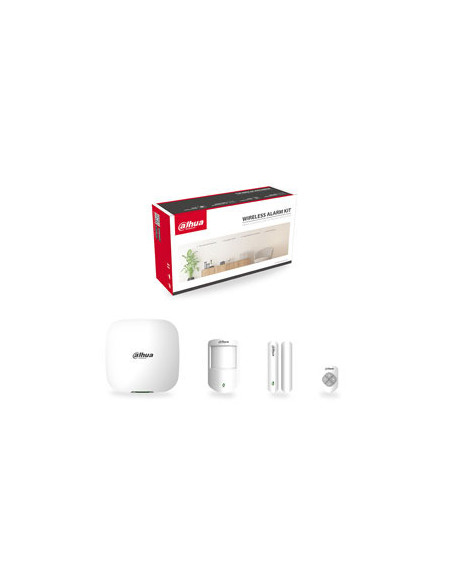 Dahua - DHI-ART-ARC3800H-03-FW2(868) - Kit d'alarme Hub 2 (Ethernet, 4G, WiFi), détecteur PIR, contact magnétique, porte-clé