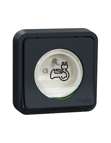 Schneider - MUR36011 - Mureva Styl - Prise courant 2P+T renforcée pour VE - IP55 IK08 - encastre - gris