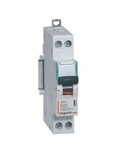 Legrand - 406804 - Disjoncteur DNX³ 1P+N 25A courbe D 4,5kA/6kA - bornes à vis