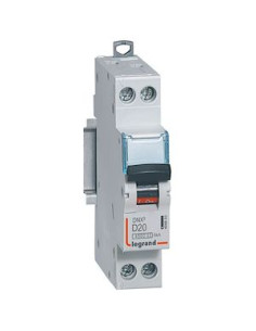 LEGRAND - 406803 - Disjoncteur DNX³ 4500 - vis/vis - U+N 230V~ 20A - 4,5kA - courbe D - 1 module