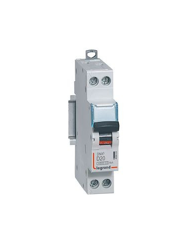LEGRAND - 406803 - Disjoncteur DNX³ 4500 - vis/vis - U+N 230V~ 20A - 4,5kA - courbe D - 1 module