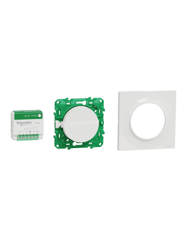 SCHNEIDER - S520192K - Odace sans fil sans pile - Kit actionneur micro + inter + plaque Styl - blanc