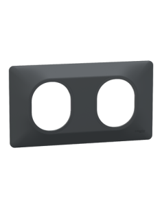 Schneider Electric - S340704 - Ovalis - Plaque de finition 2 postes horizontale 71 mm - anthracite
