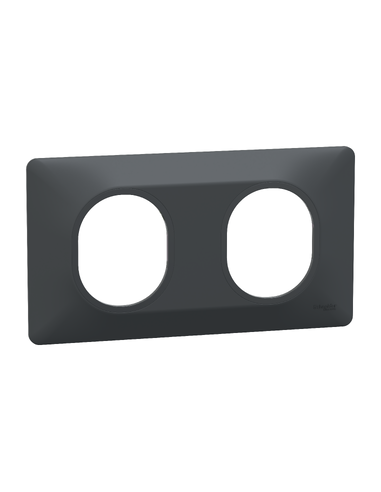 Schneider Electric - S340704 - Ovalis - Plaque de finition 2 postes horizontale 71 mm - anthracite
