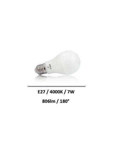MIIDEX - 100601- Ampoule LED E27 Bulb 7W 4000K 180°