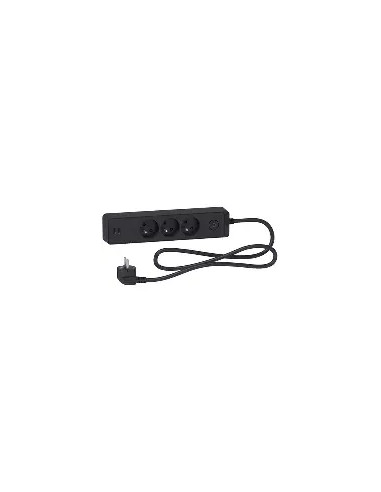SCHNEIDER - Odace - ST933U1B - Rallonge multiprises 3 prises 2P+T - anthracite - 2USB - 1,5m