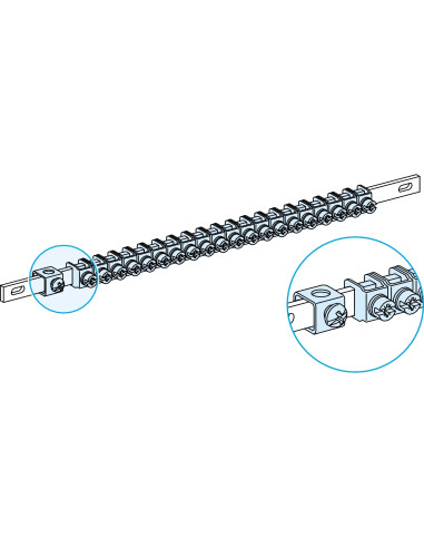 Schneider - LVS04200 -  Linergy TB - Collecteur de terre pour enveloppe Prisma G et P - 24 modules