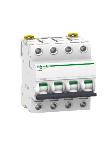 SCHNEIDER - A9F74420 - Disjoncteur, Acti9 iC60N, 4P, 20 A, courbe C, 6000 A (IEC 60898-1), 10 kA (IEC 60947-2)