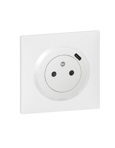 LEGRAND - CL01600341 - Legrand - Prise de courant Surface dooxie avec chargeur Type-C complète avec plaque blanche