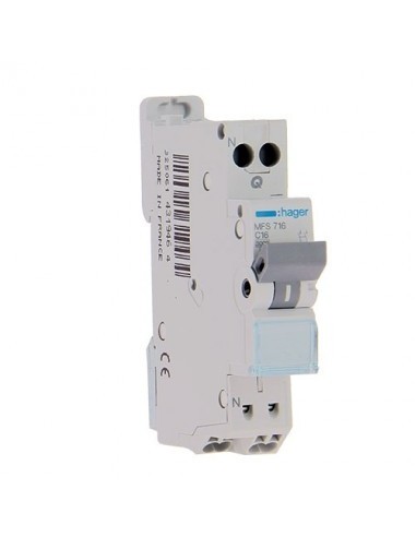 HAGER - nft710 - Disjoncteur 1p+n 6-10ka courbe c - 10a 1 module