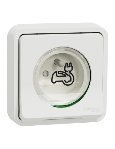 Schneider Mureva Styl MUR39011 – Prise renforcée VE 2P+T IP55 IK08 encastrée blanc