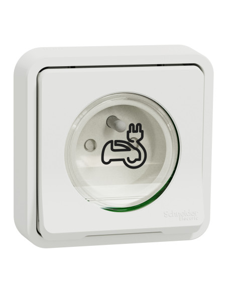 Schneider Mureva Styl MUR39011 – Prise renforcée VE 2P+T IP55 IK08 encastrée blanc