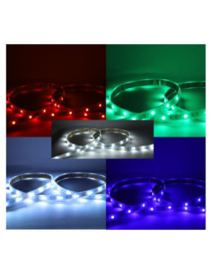 Miidex - 100421 - BANDEAU RGB+BLC 5M 60LED ET 9W/M IP67 12V TUBE SILICONE