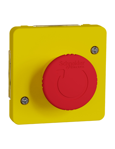 Schneider - MUR35053 - Mureva Styl - Arrêt d'urgence 1/4 tour - composable - IP55 - IK08 - jaune