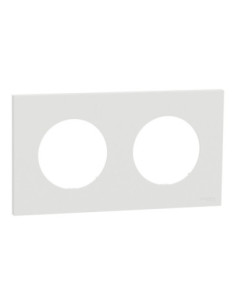 Plaque Odace 2 postes blanc craie Schneider S920704 2