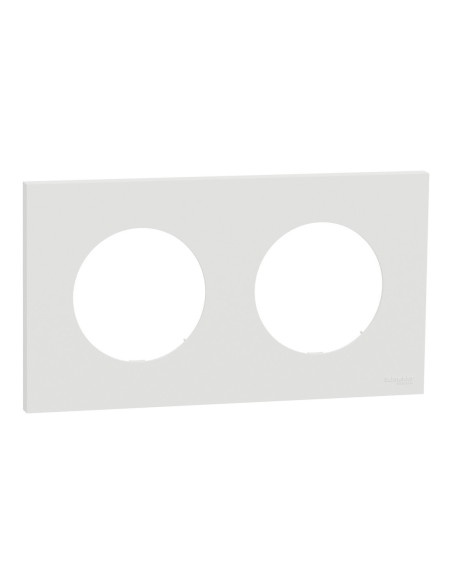 Plaque Odace 2 postes blanc craie Schneider S920704