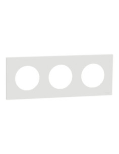 Plaque Odace 3 postes blanc craie Schneider S920706 2