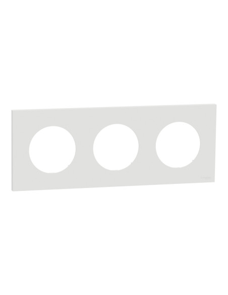 Plaque Odace 3 postes blanc craie Schneider S920706