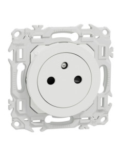 Prise 2P+T affleurante Odace blanc craie Schneider S920052 2