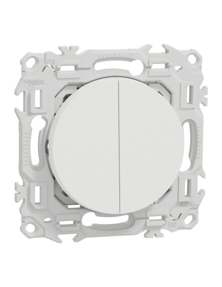 Double va-et-vient Odace blanc craie Schneider S920214