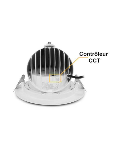 Miidex 767440 – Spot LED Escargot 38W CCT Orientable