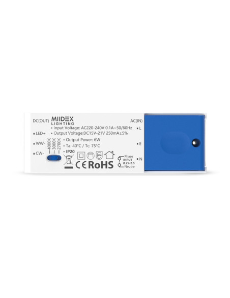 Spot LED encastrable CCT 6W BBC dimmable - Miidex 100268