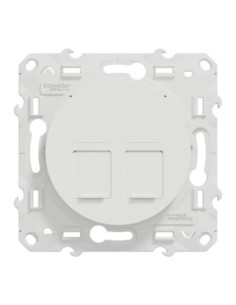 Schneider Odace S520485 prise double RJ45 blanc 2